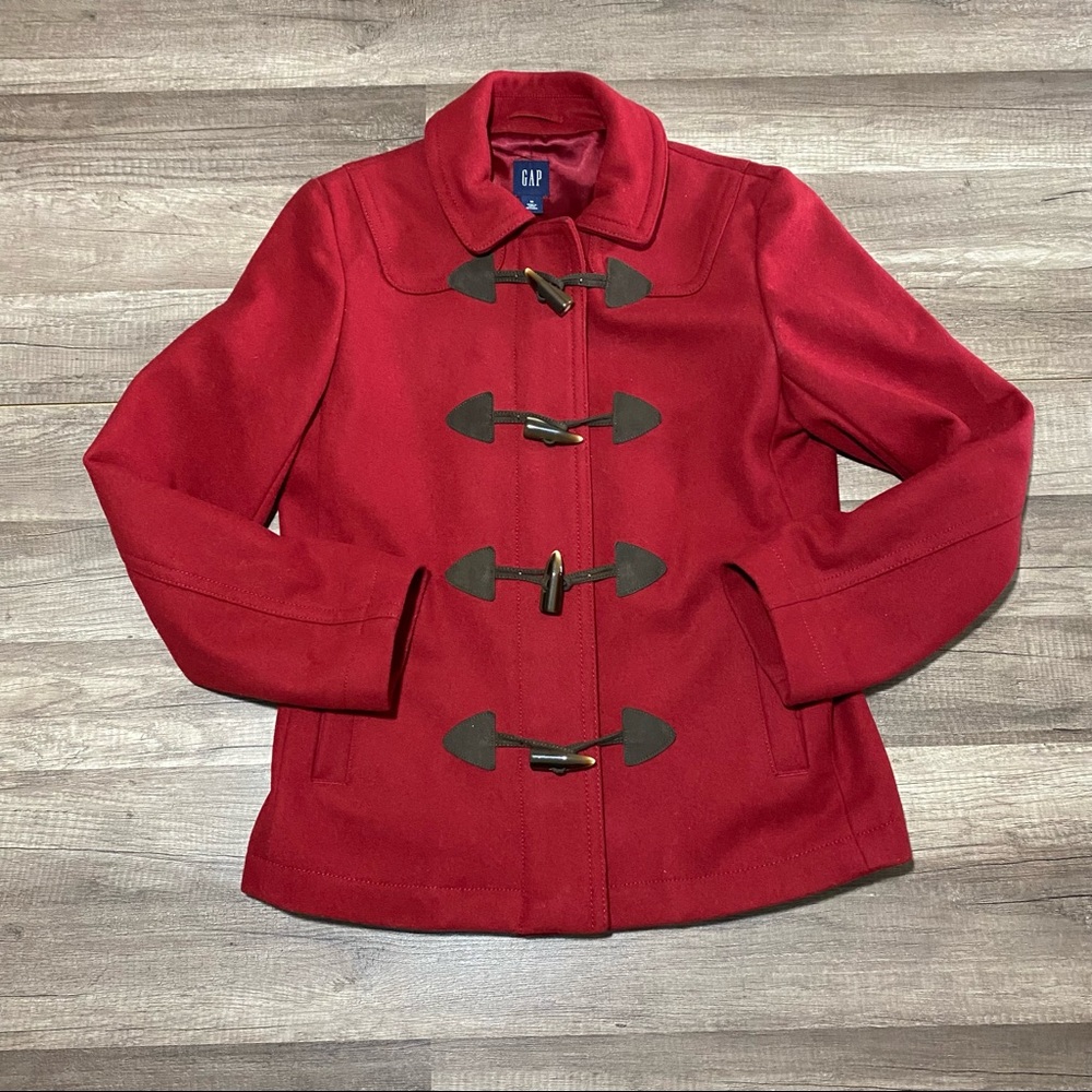 Gap Red Toggle Button Pea Coat - image 8